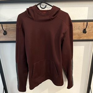 Mountain Hardwear Men's Maroon and Gray Hoodie Sweater - Large